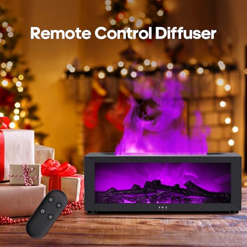 Essential Oil Diffuser Flame Colorful Water Vapor Fireplace Diffusers Fire Humidifier for Aromatherapy Aroma Therapy Machi...