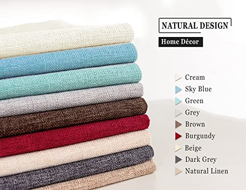 Stellhome Burlap Throw Pillow Covers Square Solid Decorative Farmhouse Linen Cushion Covers for Bed Couch Sofa Bench, 18 x...