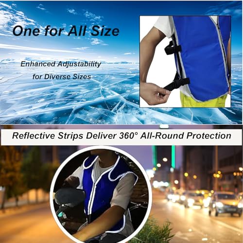 Ice Vest, Cooling Vest for Men Women with 26 PCS Ice Packs, Reflective and Adjustable Ice Vests for Hot Weather in Summer