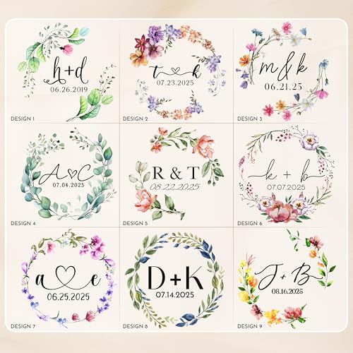 Personalized Floral Ring Dish with Couple’s Initials & Date – Custom Wedding Jewelry Holder for Bride, Engagement Ring Tra...