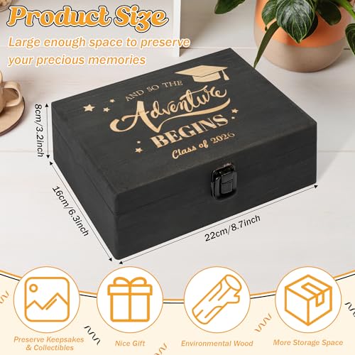 R HORSE Graduation Keepsake Wood Box, Engraving Wooden Memory Box for High School Graduates, Engraved Class of 2026 Gradua...