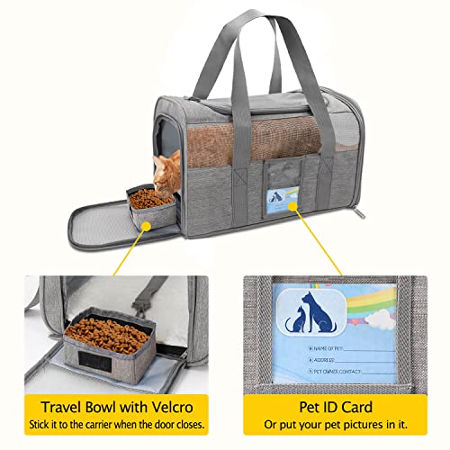 Refrze Cat Carrier for Large Cats 20 lbs, Medium Cat Under 25 lbs, Dog Carriers for Small Dogs, Soft Travel Pet Carrier fo...