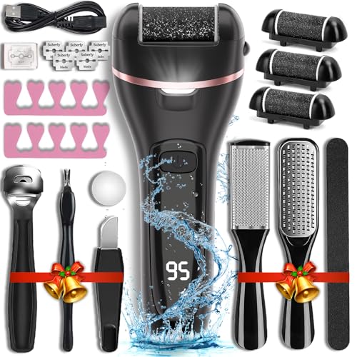 Wea&Hea Electric Callus Remover for Feet with Rechargeable Waterproof 17 in 1 Professional Pedicure Kit with 3 Roller Head...