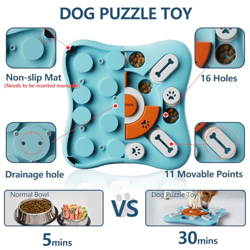 FOXMM Interactive Dog Treat Puzzle Toys for IQ Training & Mental Stimulating,Fun Slow Feeder,Large Medium Small Dogs Enric...