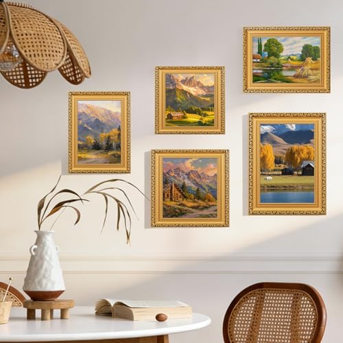 CandyDream 5×7 Picture Frame Set of 2 - Gold Picture Frames for Wall and Tabletop Display,Poster Photo Frames, Gallery Wal...