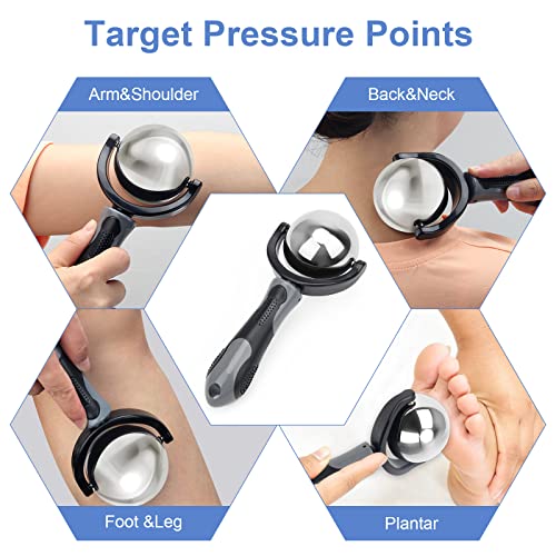 Catcan Cold Massage Roller Ball, Cold Therapy Relief, Portable Fitness Ice Roller Ball with Handle, Great Tool for Back/Ne...