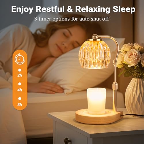 YDDQR Candle Warmer Lamp with Timer Dimmer Adjustable Height, Gift for Women Mom, House Warming New Home Cozy Decor, Wax M...