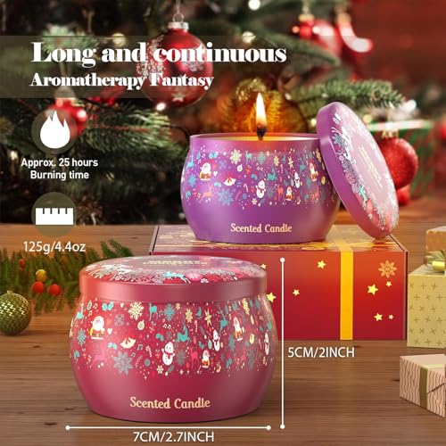 THAUSDAS Scented Candles Gift Set: 4 Pack 4.4 oz Aromatherapy Christmas Candles for Home Scented - 120H Burning Stress Rel...