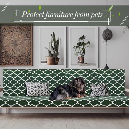 Newwiee 4 Pcs Waterproof Outdoor Cushion Covers for Patio Furniture Stretch Outdoor Couch Cushion Covers Replacement Moroc...