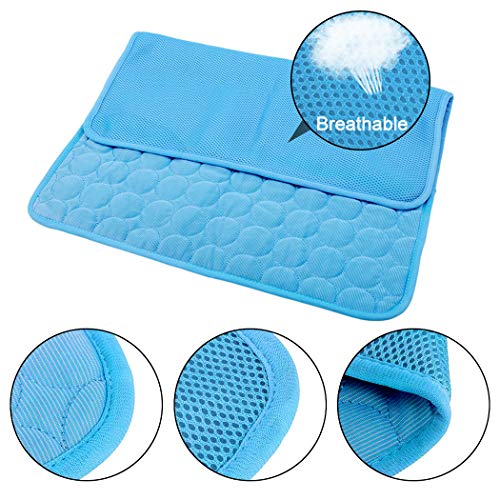 SISROL Self-Cooling Mat for Dogs Cats-Ice Silk Pet Cooling Pad, Portable & Washable Dog Cooling Blanket for Kennel/Sofa/Be...