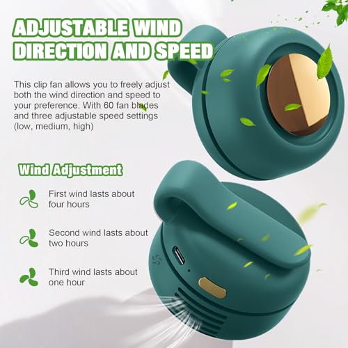 Wshxjzyay Portable Silent Mini Bladeless Fan Clip on, Portable Silent Mini Bladeless Electric Fan, For Outdoor & Travel & ...