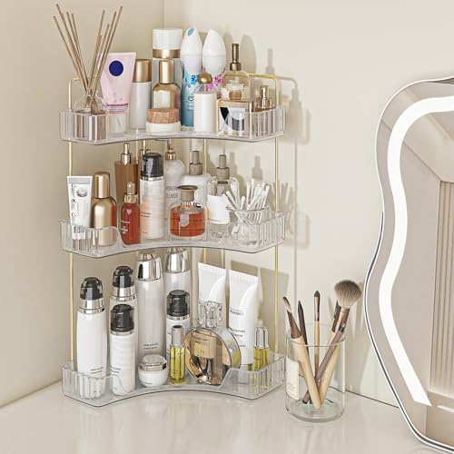Webetop Corner Bathroom Counter Organizer 3 Tier Bathroom Countertop Organizers Shelf Makeup Organizer for Vanity Perfume ...