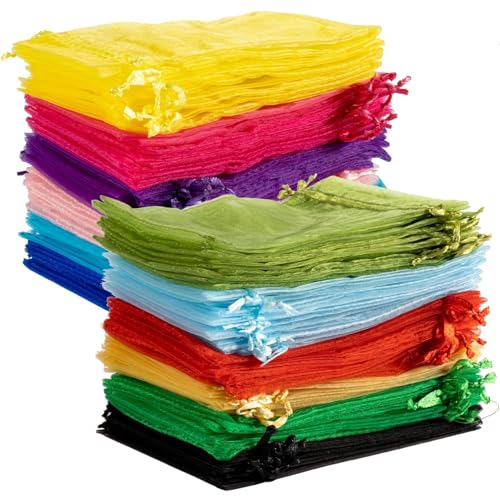Sukh 120PCS Organza Bags 4''x6'' - Muticolor Small Sachet Jewelry Gift Favor Bags Drawstring Mesh Bags Gifts Valentines We...