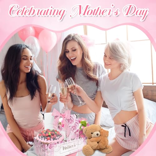 12 Set Mother's Day Cake Flower Gift Boxes with 12 Pcs Transparent PVC Cake Boxes 12 Floral Foam Ribbon Set Flower Bouquet...