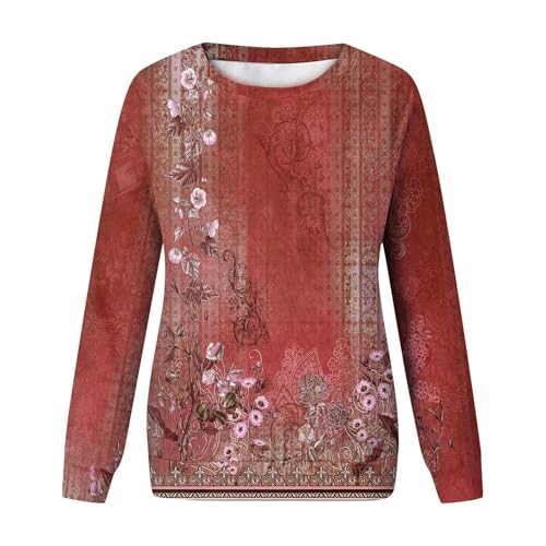 PIFAME Womens Sweatshirt Crew Neck Star Graphic Pullover Tops 2024 Fall Casual Long sleeve Oversized Sweatshirt