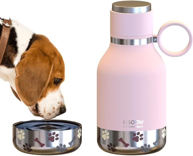 Asobu Buddy Bottle a Stainless Steel Insulated Water Bottle for with Removable Dog Water Bowl and Dog Food and Treat Stora...