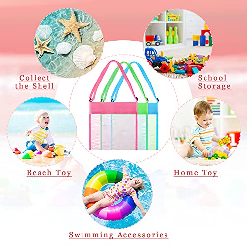 Frienda 15 Pack Mesh Beach Tote Bag, Seashell Bags, Bag Toys Organizer for Holding Beach Children' Toys Market Picnic(Clas...