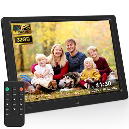KECAG 10.1" Digital Picture Frame, 1080P IPS Digital Photo Frame, No WiFi/App Needed, Plug & Play SD Card & USB, Remote & ...