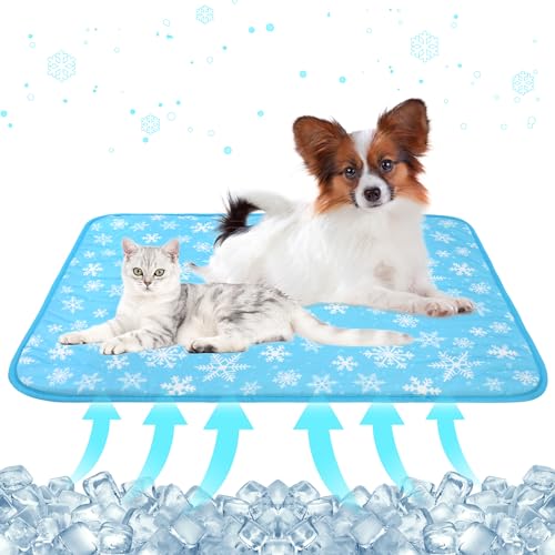 DELIFUR Dog Cooling Mat - Pet Cooling Mat Outdoor for Dogs Self Cooling Pad for Puppy Small Medium Dog Machine Washable (L...