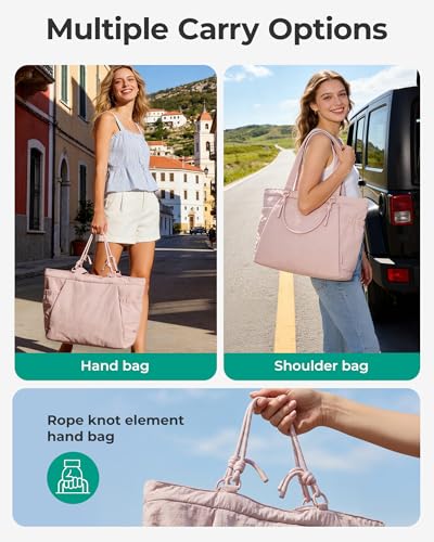 BAGSMART Yoga Tote Bag for Women with Knotted Handle, Lightweight Pilates Bag with Yoga Mat Holder, Gym Bag for Work Trave...