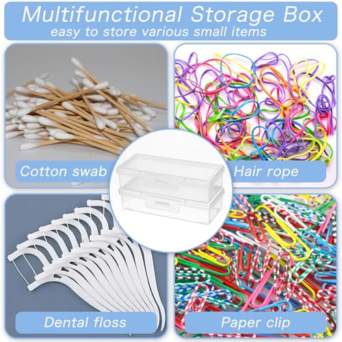 YBEATY 4 Pcs Cotton Swab Holder for Travel Portable Small Dental Floss Picks Case Clear Plastic Buds Storage Containers Bo...
