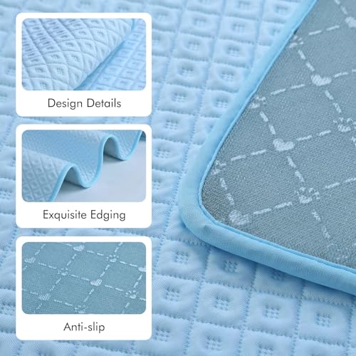 AOSUYOU Upgraded Dog Cooling Mat for Small Dogs Cats,Q-Max>0.45 Cooling Fiber Instant Cooling,Breathable Non-Slip Crate Pa...