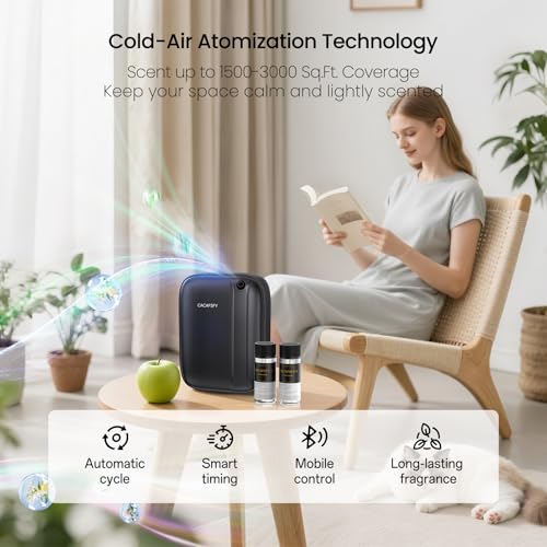 Waterless Essential Oil Diffuser,(2 * 50ml Fragrances Included) 3000 Sq.Ft Coverage 400ml Capacity Hotel Scent Diffuser,Co...
