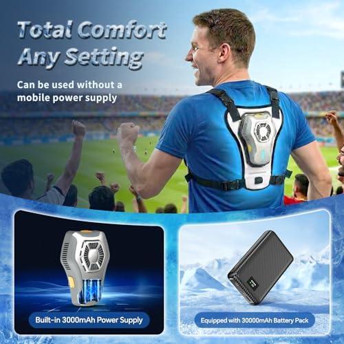THETHEKU Cooling Vest for Men Wearable Semiconductor Cooling Gear Portable Fan Air Conditioned for Work,Gardening, Fishing