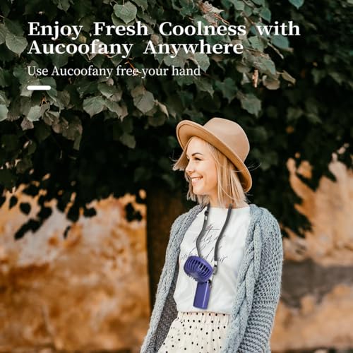 Aucoofany Portable Handheld Fan, 12 hours, Upgrade 3200mAh Portable Fan with LED Display, 90° Foldable, 5 Speed Wind,Hand ...