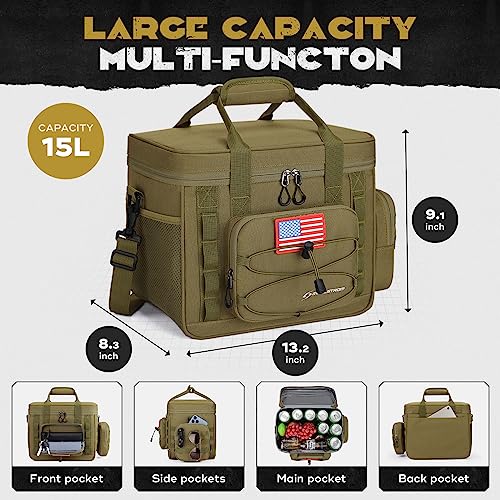 Maelstrom Tactical Lunch Box, Insulated Lunch Bag for Men, Large Durable Leakproof Cooler Bag with Detachable MOLLE Bags, ...