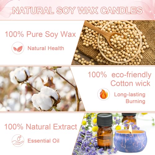 Candles - Scented Candles Gift Set for Women, 9-Pack Natural Aromatherapy Candles for Home Scented, Long Burning Gifts for...