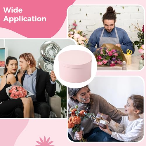 OMISTAR Round Floral Foam Present Box with Lid, Floral Arrangement Foam with Presentation Box, Elegant Flower Foam Contain...