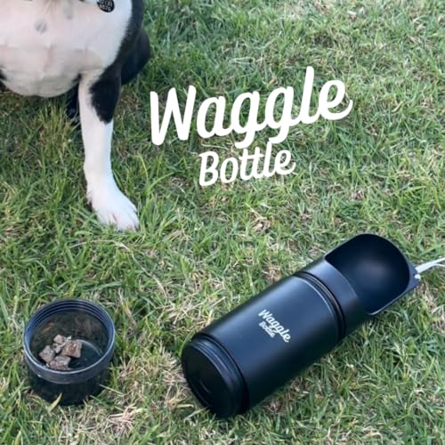 Waggle Bottle Stainless Steel Dog Travel Water Bottle, Double-Wall Vacuum Insulated Portable Dog Water Dispenser, Drink Cu...