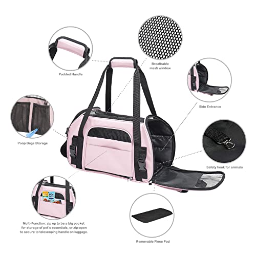 JESPET Soft-Sided Kennel Pet Carrier for Small Dogs, Cats, Puppy, Airline Approved Cat Carriers Dog Carrier Collapsible, T...