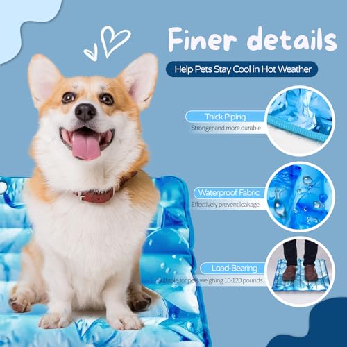 Dog Cooling Mat, Double-Sided Non-Slip Pet Cooling Pad, Washable and Durable, Indoor & Outdoor Summer Cooling Mat for All ...