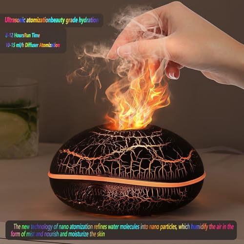 Candico 3-in-1 Aromatherapy Diffuser & Humidifier, 250ML Ultrasonic Aroma Essential Oil Diffuser with 7-Color Flame Night ...