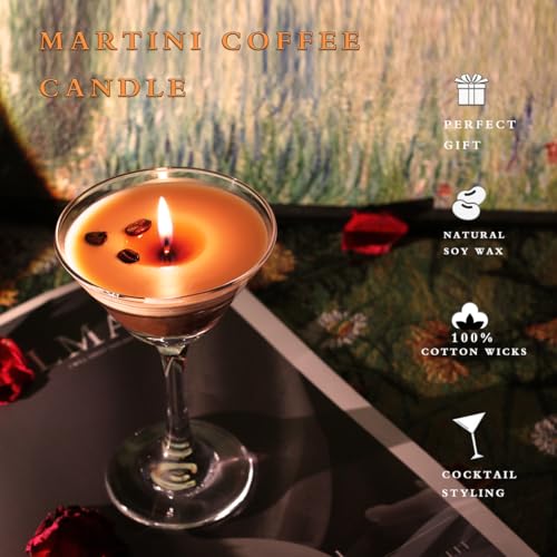 Espresso Martini Candle Unique Gifts for Women Girls,Strong Scented, Natural Soy Wax Coffee Candle Decor for Home,Bedroom,...