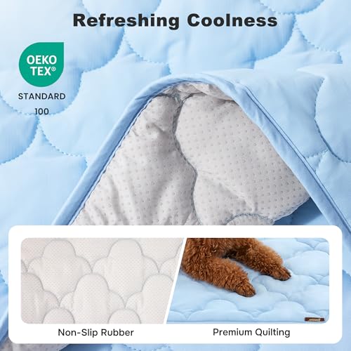 ZOMISIA Dog Cooling Mat for Extra Large Dogs, Q-Max>0.5 Thin Breathable Crate Pad for Pet, Portable Washable Kennel Pad fo...