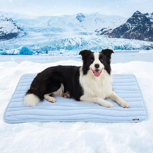 ZOMISIA Cooling Mat for Extra Large Dogs XL - Thin Portable Pet Cooling Pad, Breathable and Washable Cool Fiber with Non-S...