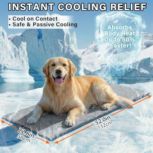 JoyBlooms Dog Bed for Car Back Seat, Dog Cooling Mat with 1.1in/2.8cm Thick Foam, Cooling Anti-Slip Washable Back Seat Pet...