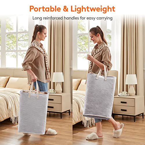 Lifewit 2 Pack Laundry Basket 80L Each, Collapsible Clothes Hamper with Reinforced Handles, Freestanding Waterproof Design...