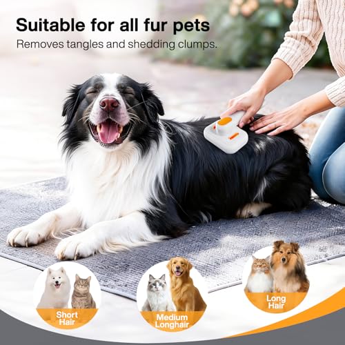 Dog Brush for Shedding & Cat Brush for Indoor Cats: 3-in-1 Cool Mist Spray Groomer – Self-Cleaning & Waterproof – Effortle...