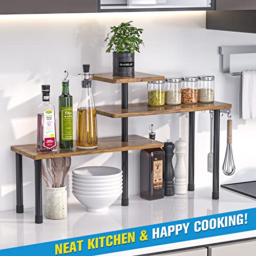 JayRex Countertop Organizer Organization, 3 Tier Moveable Corner Shelf Organizer for Kitchen, Bathroom, Spice Rack, Coffee...