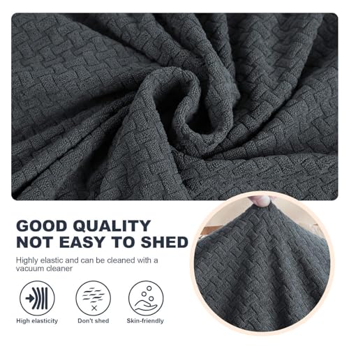 JIVINER 3 Pieces Couch Covers for 2 Cushion Couch Stretch Sofa Cover with 2 Extra Large Seat Cushion Covers Thick Fitted L...