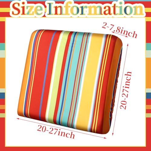 Geyoga 8 Pcs Patio Stretch Sofa Cushion Covers Outdoor Cushion Covers Replacement Waterproof Patio Furniture Couch Slipcov...
