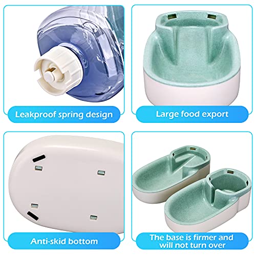 Kacoomi Automatic Dog Cat Feeder and Water Dispenser Gravity Food Feeder and Waterer Set with Pet Food Bowl for Small Medi...