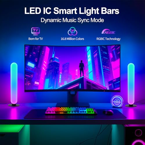 TRIPLE RABBIT RGB Light Bar,Smart LED Light Bar for Room,16 Million Colors,Three Control Modes,Dynamic Music Sync Mode,213...