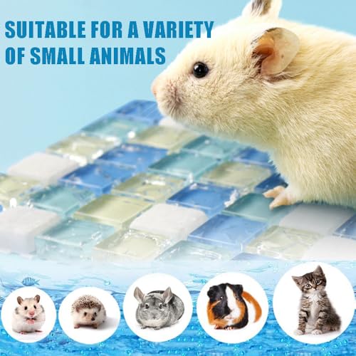 OULIGET Hamster Rabbits Cooling Mat,Crystal Quartz Glass Small Animal Bed,Pet Cool Plate Ice Bed Sleeping Pad Stay Cool fo...