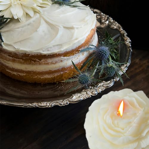 Peony Flower Shape Candles 1 Pack Soy Wax Decorative Candle for Bedroom Home Scented Candle Gift to Friends Family (White)