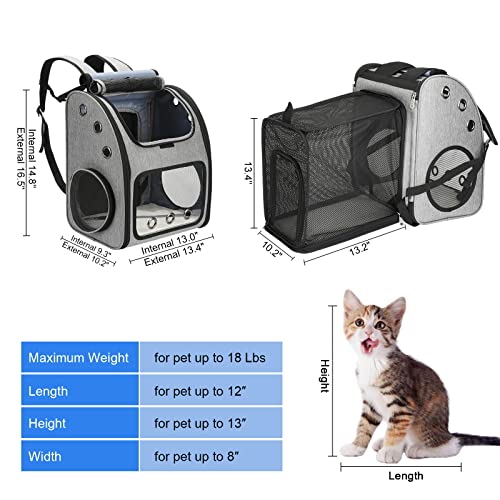 COVONO Expandable Pet Carrier Backpack for Cats, Dogs and Small Animals, Portable Pet Travel Carrier, Super Ventilated Des...
